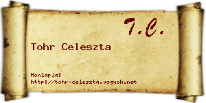 Tohr Celeszta névjegykártya